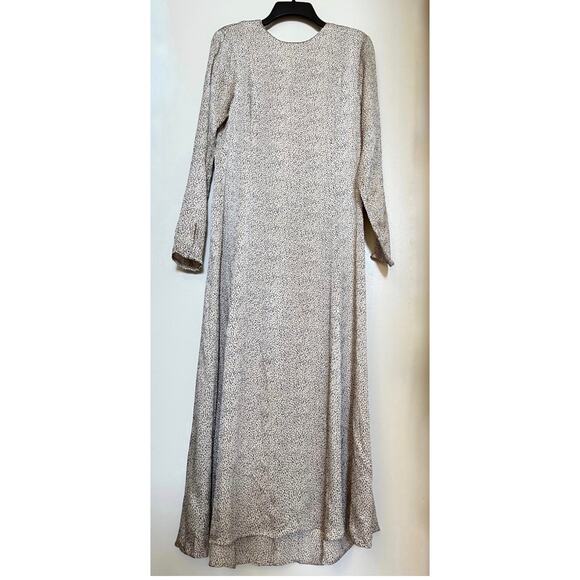 Zara Speckled Long Sleeve Midi Dress Chic Cream Tan Size Large - Picture 2 of 8